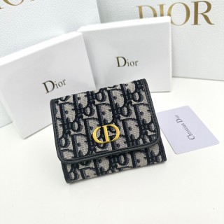Dior 2025 CD Monogram Black Compact Wallet