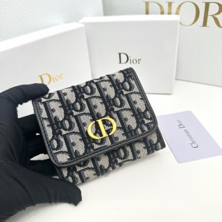Dior 2025 CD Monogram Black Compact Wallet view 4