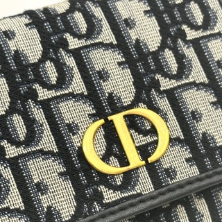 Dior 2025 CD Monogram Black Compact Wallet view 5