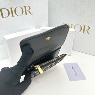 Dior 2025 CD Monogram Black Compact Wallet view 6