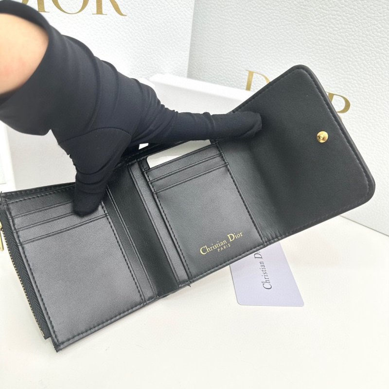 Dior 2025 CD Monogram Black Compact Wallet view
