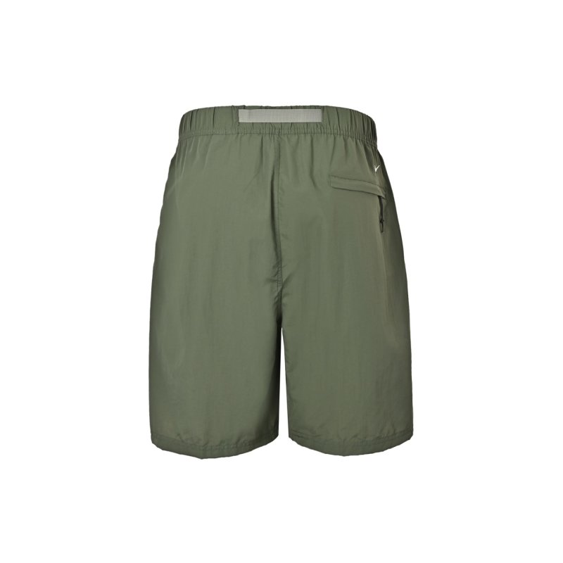 Sage Green Nylon Shorts with Drawstring view