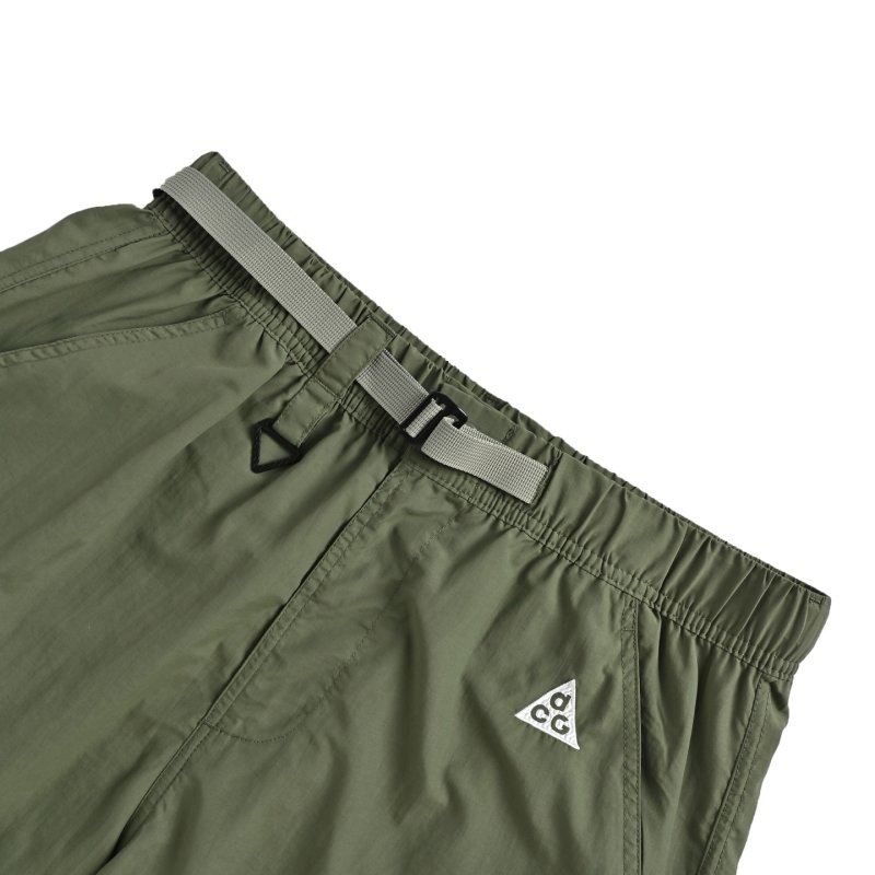 Sage Green Nylon Shorts with Drawstring view