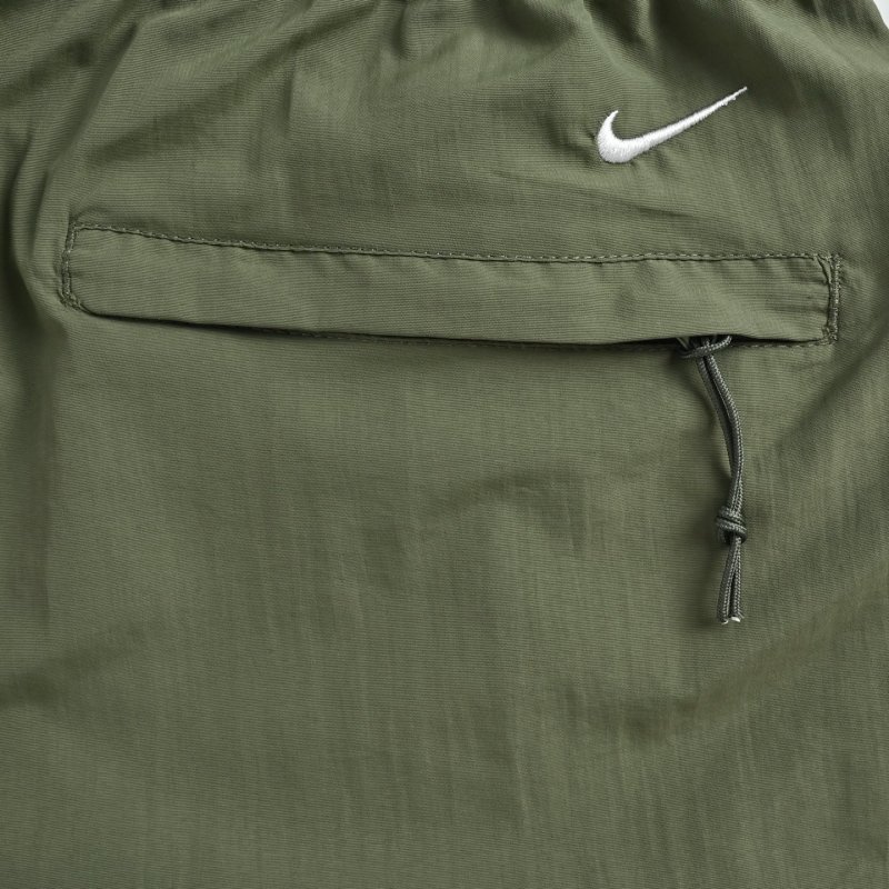 Sage Green Nylon Shorts with Drawstring view