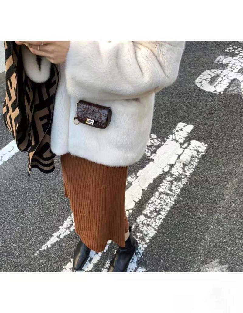 Fendi FF Monogram Wool Blend Scarf Beige Black view