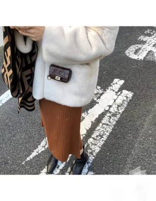 Fendi FF Monogram Wool Blend Scarf Beige Black view 6