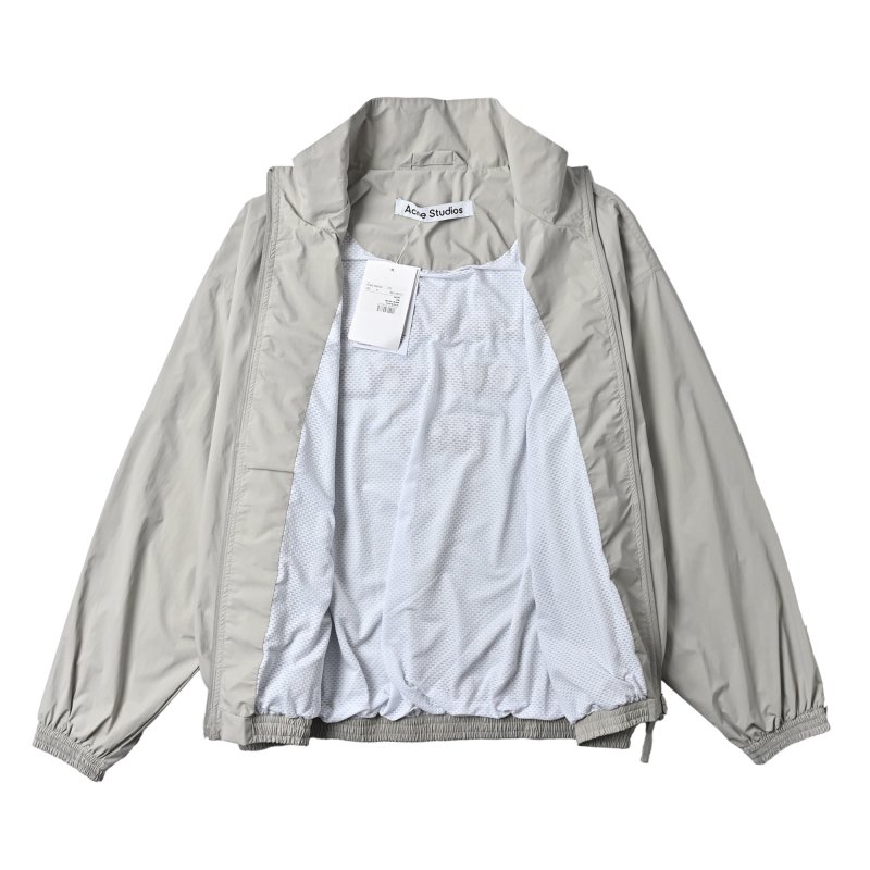 Beige Oversized Windbreaker Jacket view