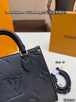 Louis Vuitton OnTheGo Small Black Gold Leather Tote Bag view 6