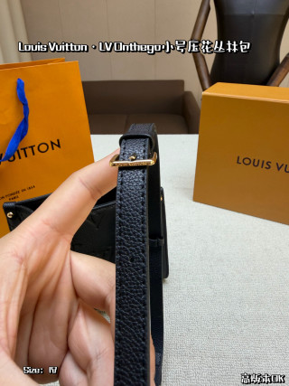Louis Vuitton OnTheGo Small Black Gold Leather Tote Bag view 7