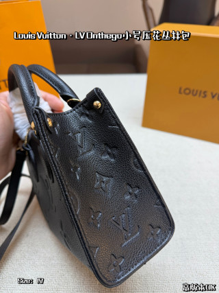 Louis Vuitton OnTheGo Small Black Gold Leather Tote Bag view 8
