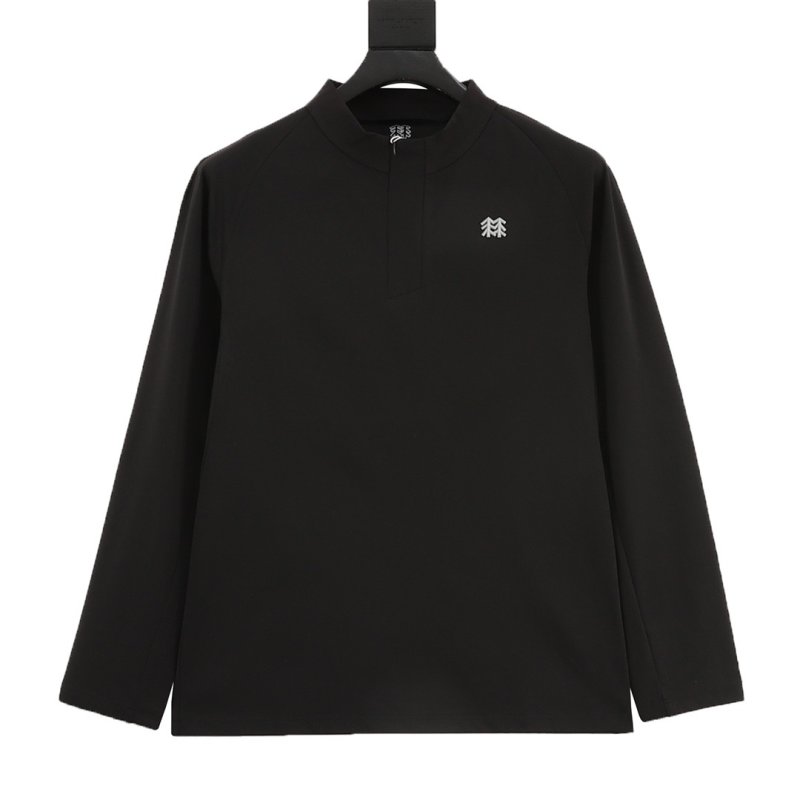 Black Long Sleeve T-Shirt with Embroidered Logo view