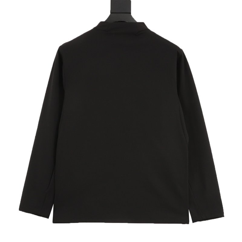 Black Long Sleeve T-Shirt with Embroidered Logo view