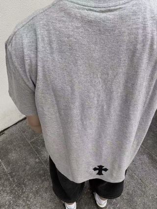 Chrome Hearts Grey Pocket T-Shirt with Black Cross Logo view 2