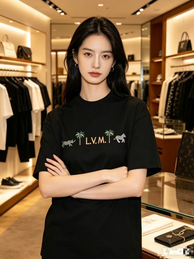 Louis Vuitton Palm Tiger Graphic Black T-Shirt view