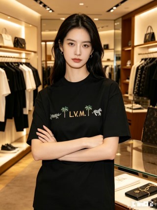 Louis Vuitton Palm Tiger Graphic Black T-Shirt view 3