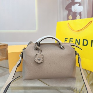 Fendi By The Way Beige Leather Handbag view 4