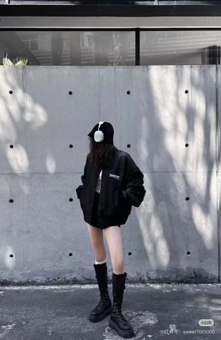Balenciaga Black Logo Windbreaker Jacket view 3
