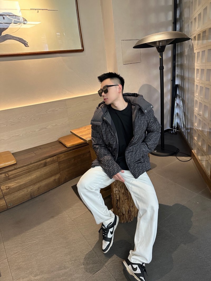 Fendi Monogram Down Jacket Charcoal