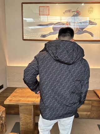 Fendi Monogram Down Jacket Charcoal view 3