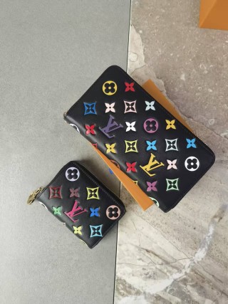 Louis Vuitton Zippy Wallet Black Multicolor Monogram
