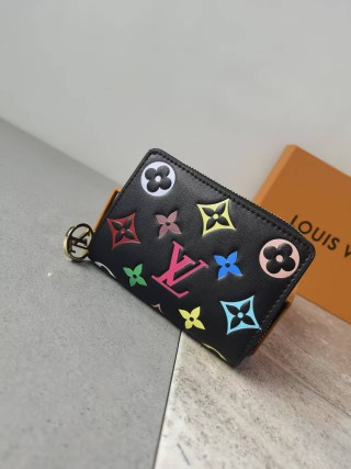 Louis Vuitton Zippy Wallet Black Multicolor Monogram view 2