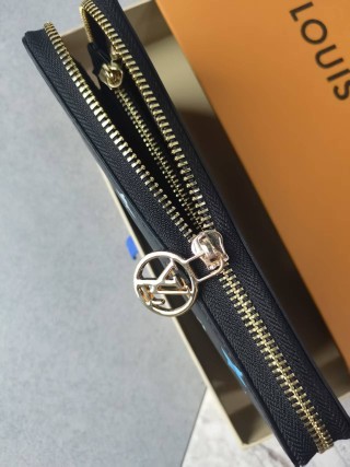 Louis Vuitton Zippy Wallet Black Multicolor Monogram view 8