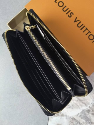 Louis Vuitton Zippy Wallet Black Multicolor Monogram view 9