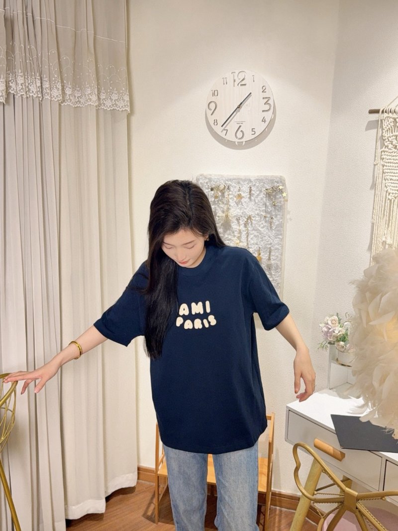 Ami Paris Navy Logo T-Shirt
