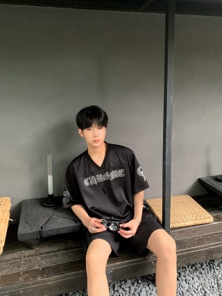 Black Athletic Shorts with Embroidered Logo view 6