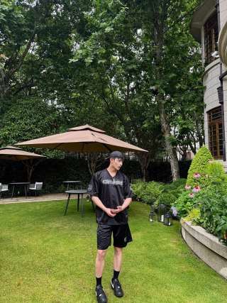 Black Athletic Shorts with Embroidered Logo view 9