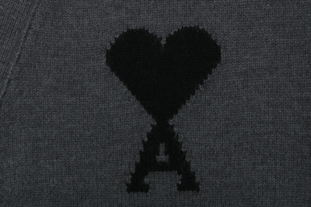 Grey Heart Graphic Knit Cardigan view