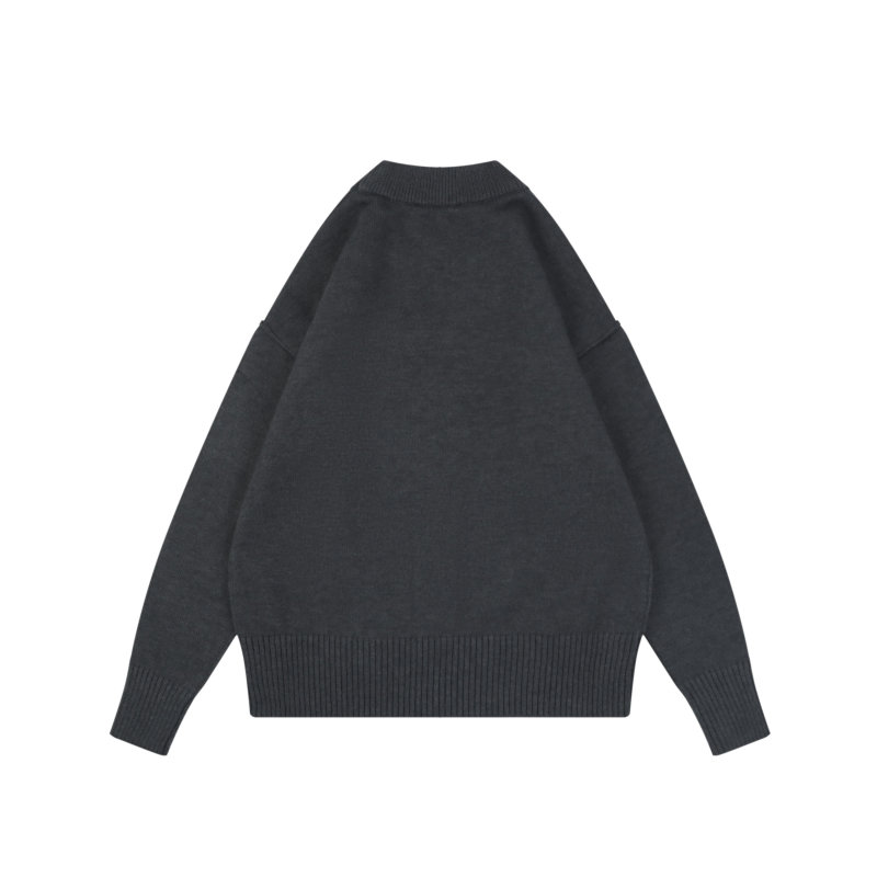 Grey Heart Graphic Knit Cardigan view
