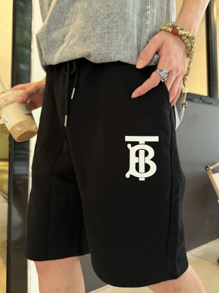 Burberry TB Logo Black Shorts view 2