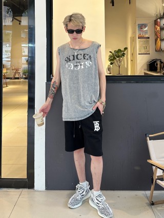 Burberry TB Logo Black Shorts view 4