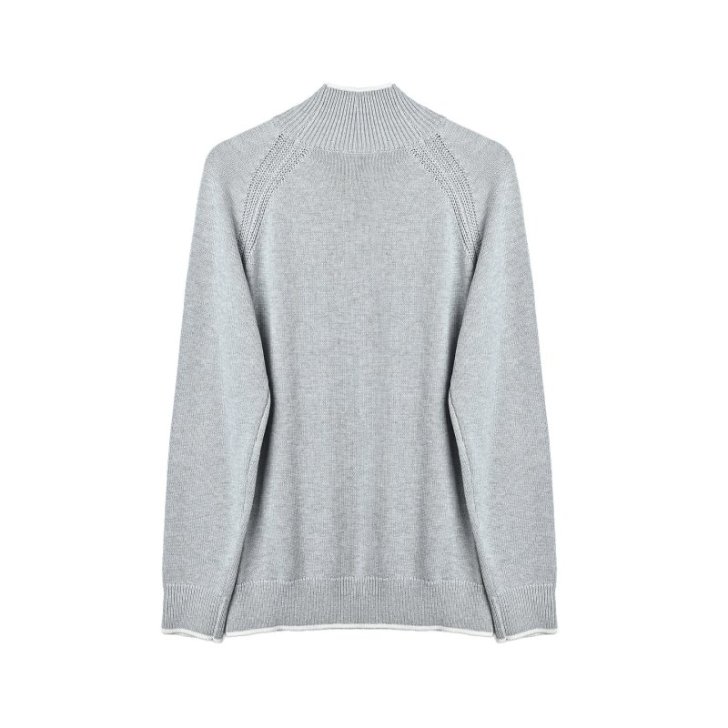 Grey Turtleneck Knit Sweater view