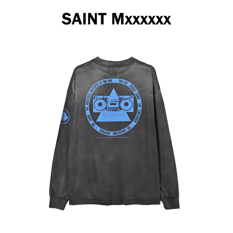 Charcoal Grey Sweatshirt with Blue Graphic Print view