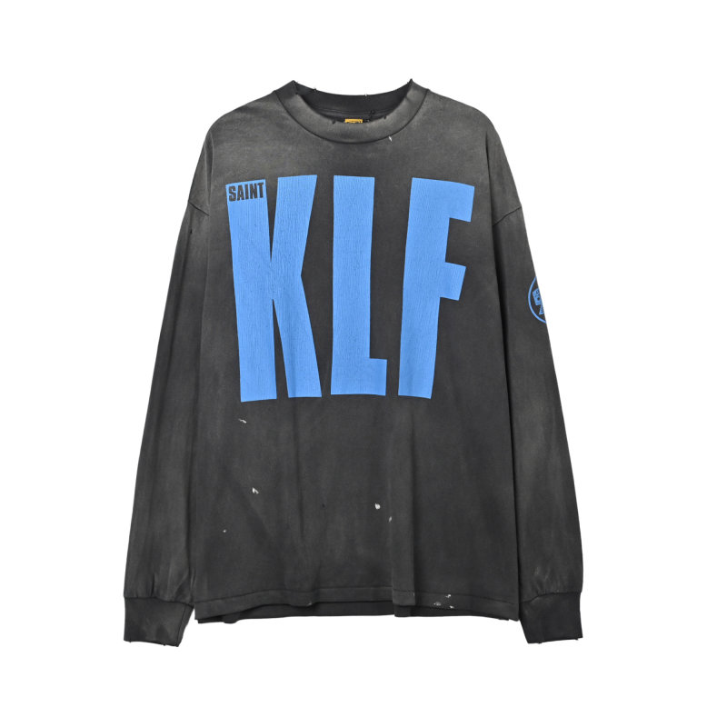 Charcoal Grey Sweatshirt with Blue Graphic Print view