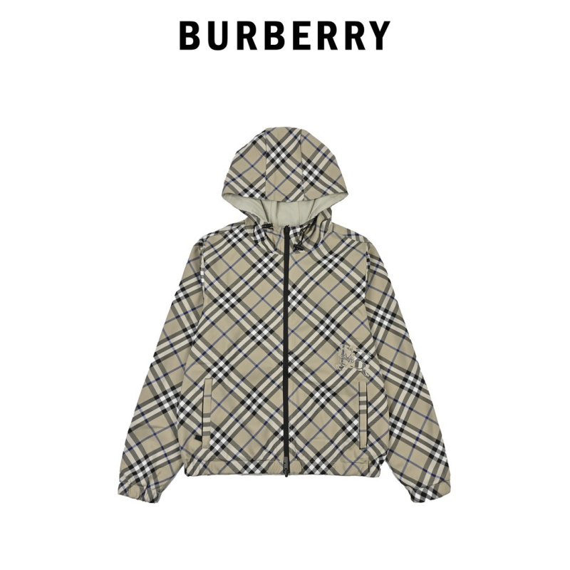 Burberry Check Puffer Jacket Cream & Navy view
