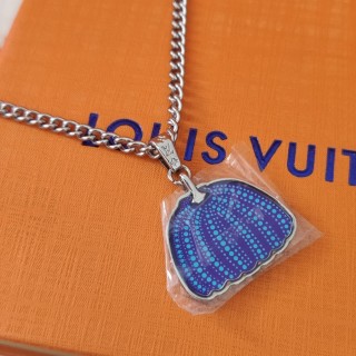 Louis Vuitton x Yayoi Kusama Pumpkin Silver Metal Pendant Necklace view 3