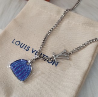 Louis Vuitton x Yayoi Kusama Pumpkin Silver Metal Pendant Necklace view 4