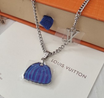 Louis Vuitton x Yayoi Kusama Pumpkin Silver Metal Pendant Necklace view 6