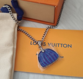 Louis Vuitton x Yayoi Kusama Pumpkin Silver Metal Pendant Necklace view 7