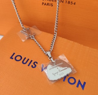 Louis Vuitton x Yayoi Kusama Pumpkin Silver Metal Pendant Necklace view 9