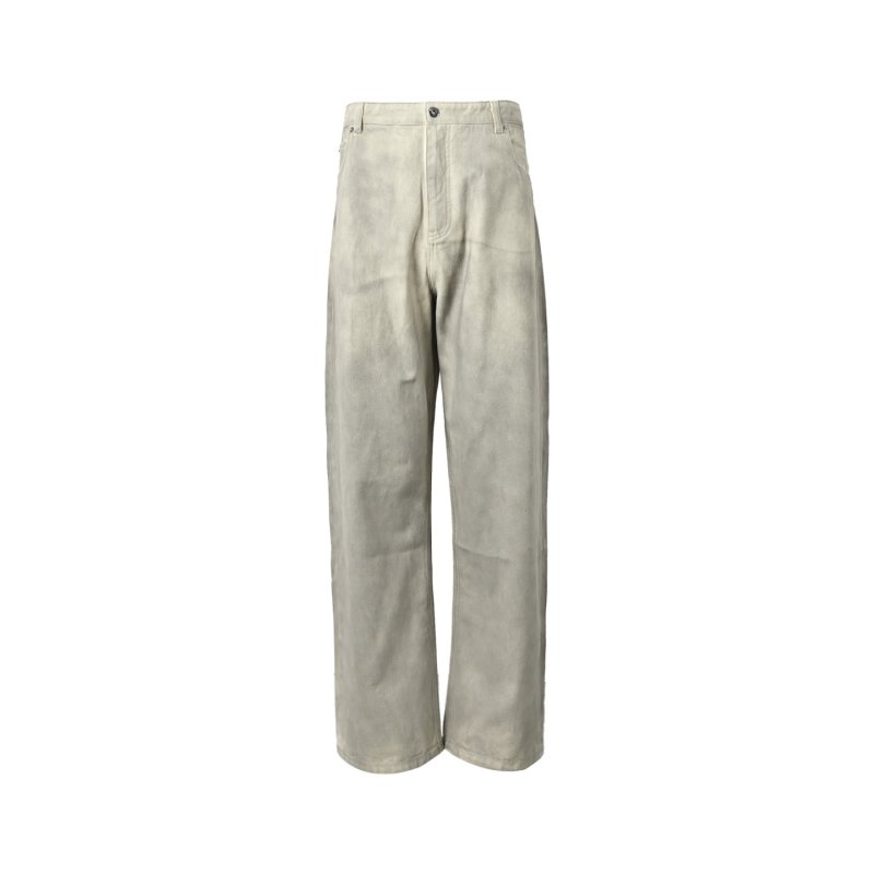 Loewe Anagram Embroidered Wide-Leg Cream Jeans view