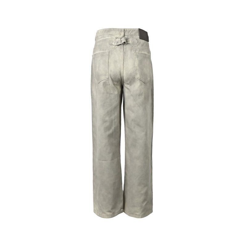 Loewe Anagram Embroidered Wide-Leg Cream Jeans view