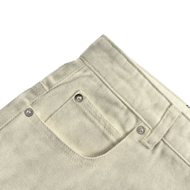 Loewe Anagram Embroidered Wide-Leg Cream Jeans view