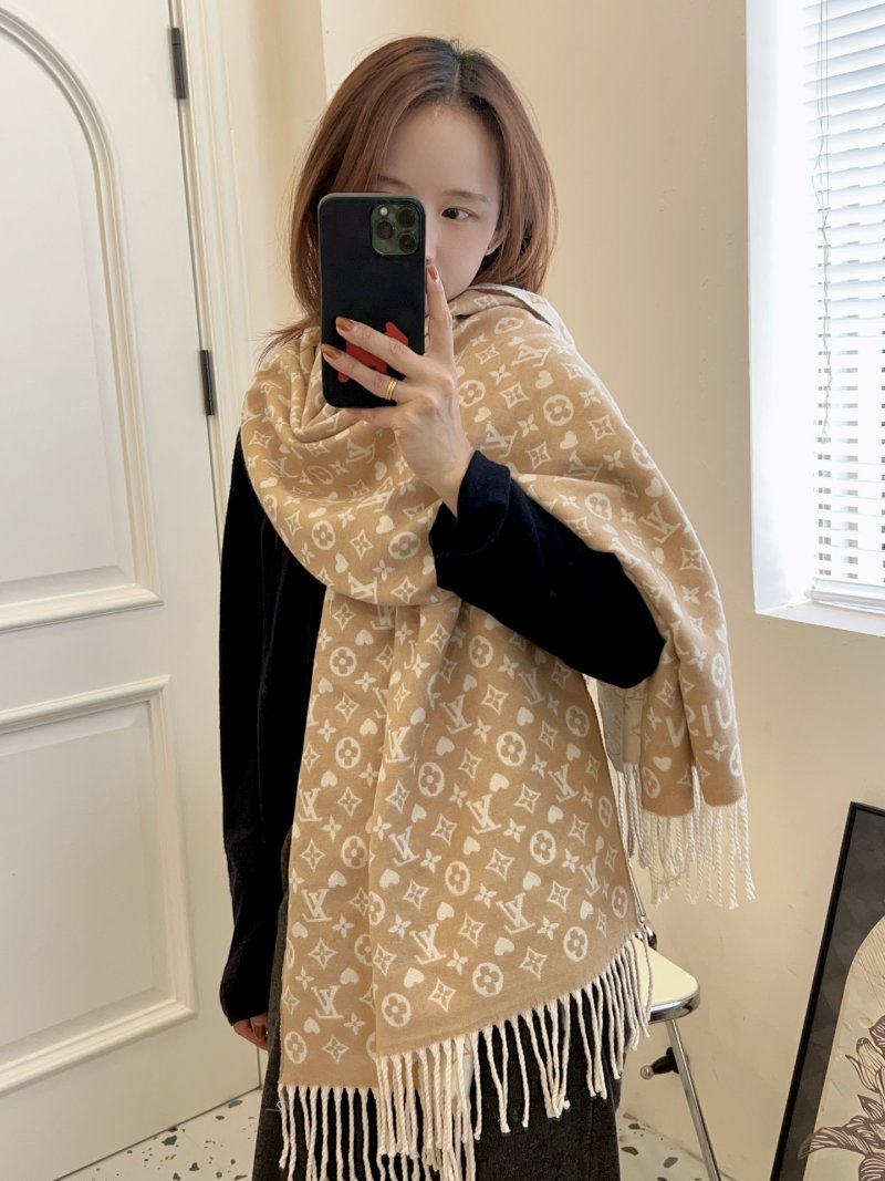 Louis Vuitton Monogram Wool Wrap Scarf - Beige view