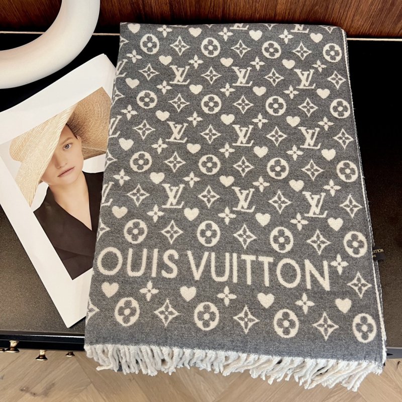 Louis Vuitton Monogram Wool Wrap Scarf - Beige view