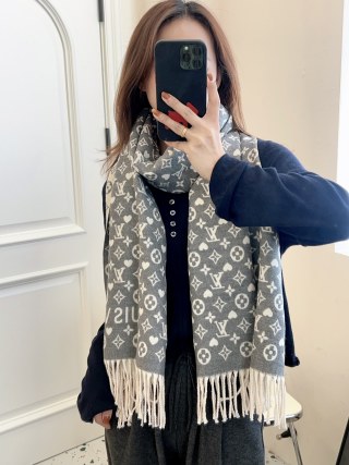 Louis Vuitton Monogram Wool Wrap Scarf - Beige view 8