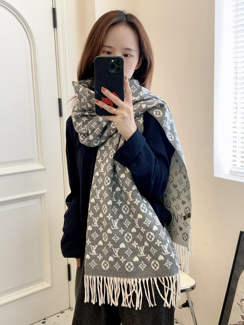 Louis Vuitton Monogram Wool Wrap Scarf - Beige view